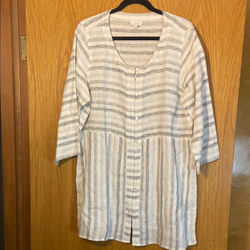 Striped Button-Down Blouse